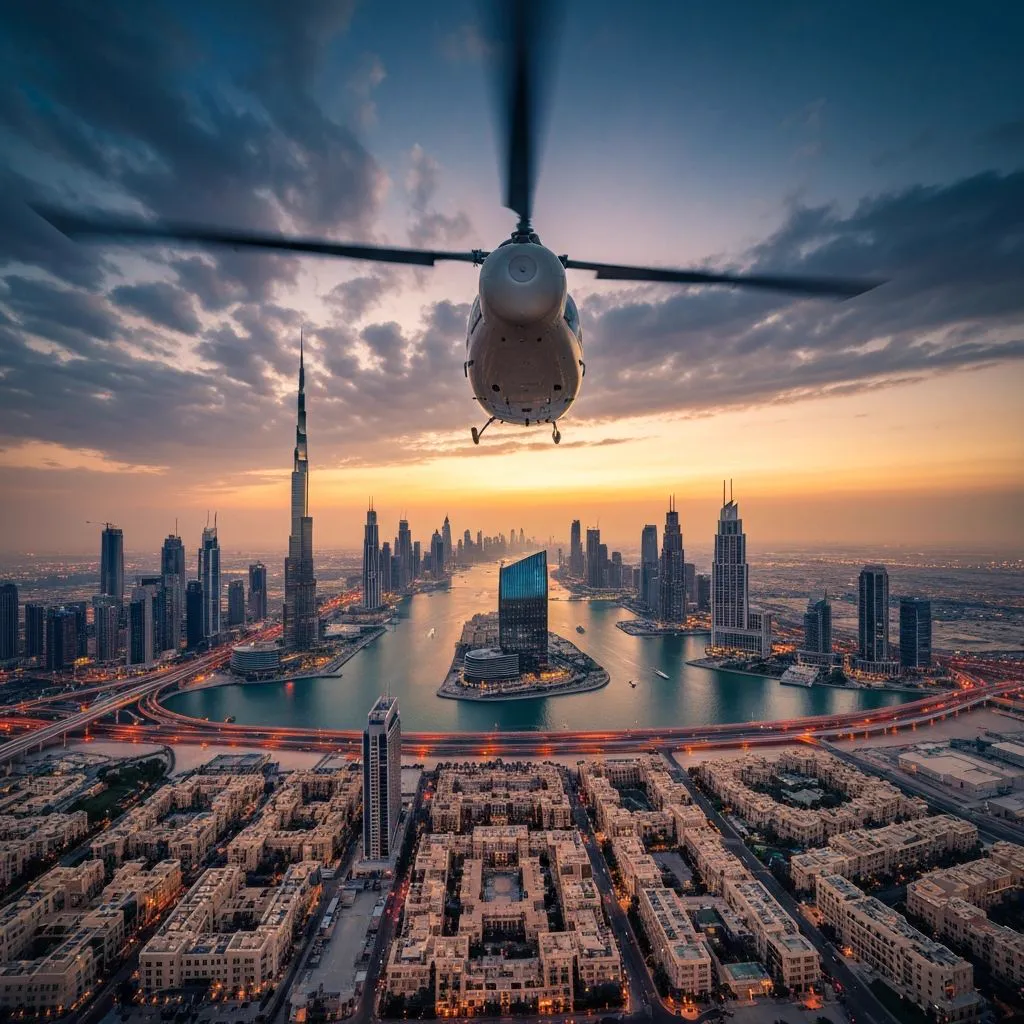 Skyline de Dubaï au crépuscule